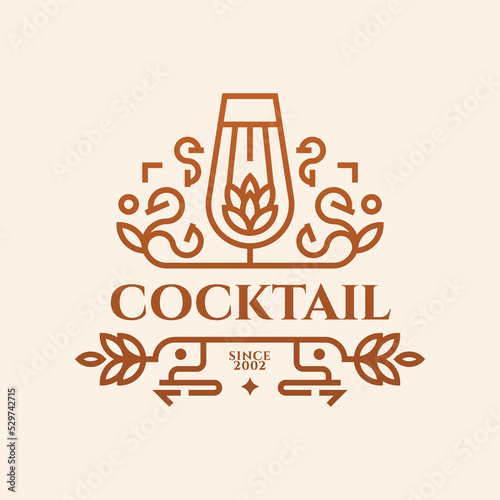 Vintage Logo Template for Cocktail Bars