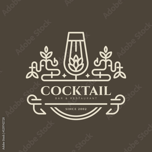 Vintage Logo Template for Cocktail Bars
