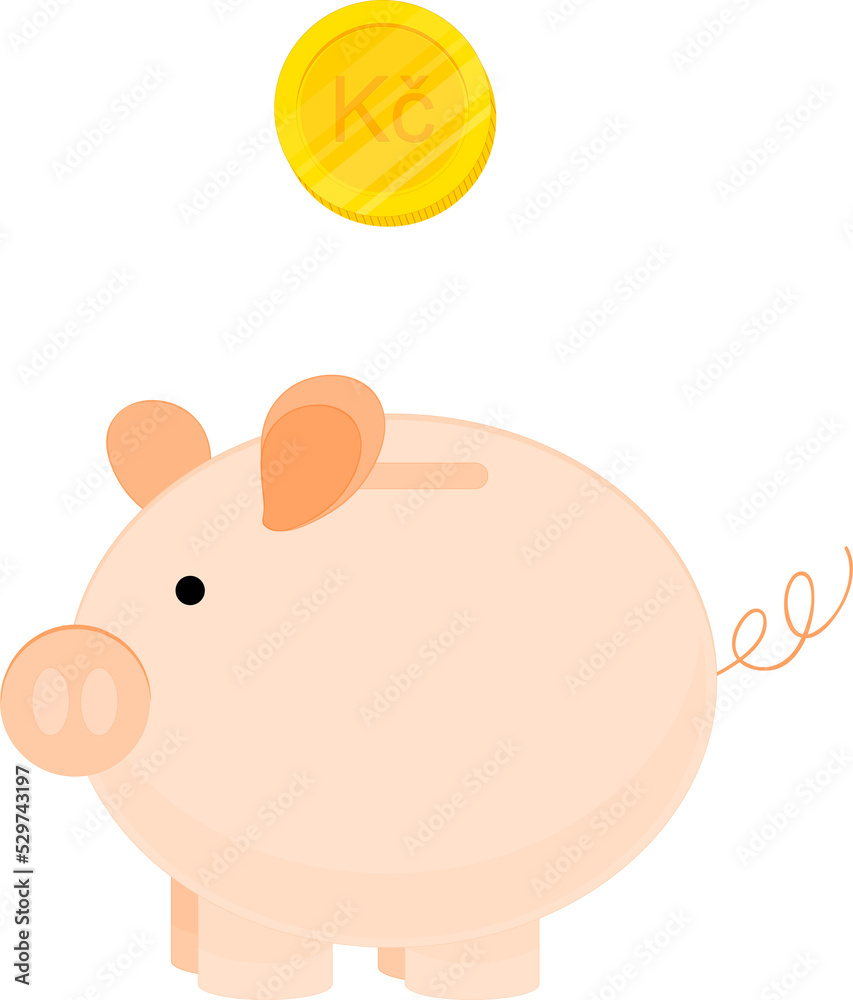 Fototapeta premium Czech hand drawn flag, Czech koruna,Euro hand drawn
