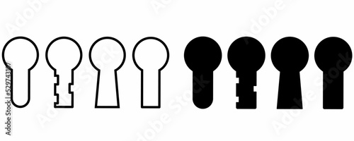 keyhole icon set with different style isolated on white background