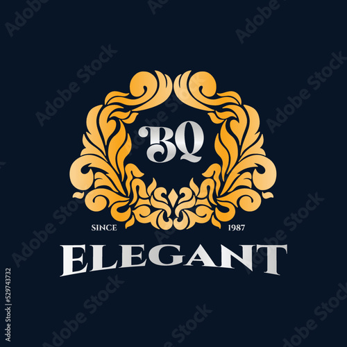 Elegant Hotel Logo Template with Floral Illustration