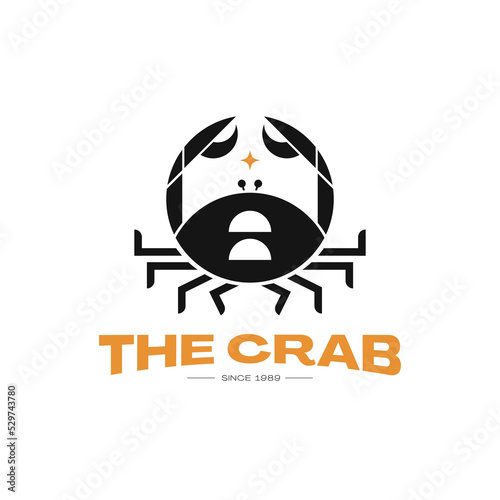 crab logo template with crab illustration