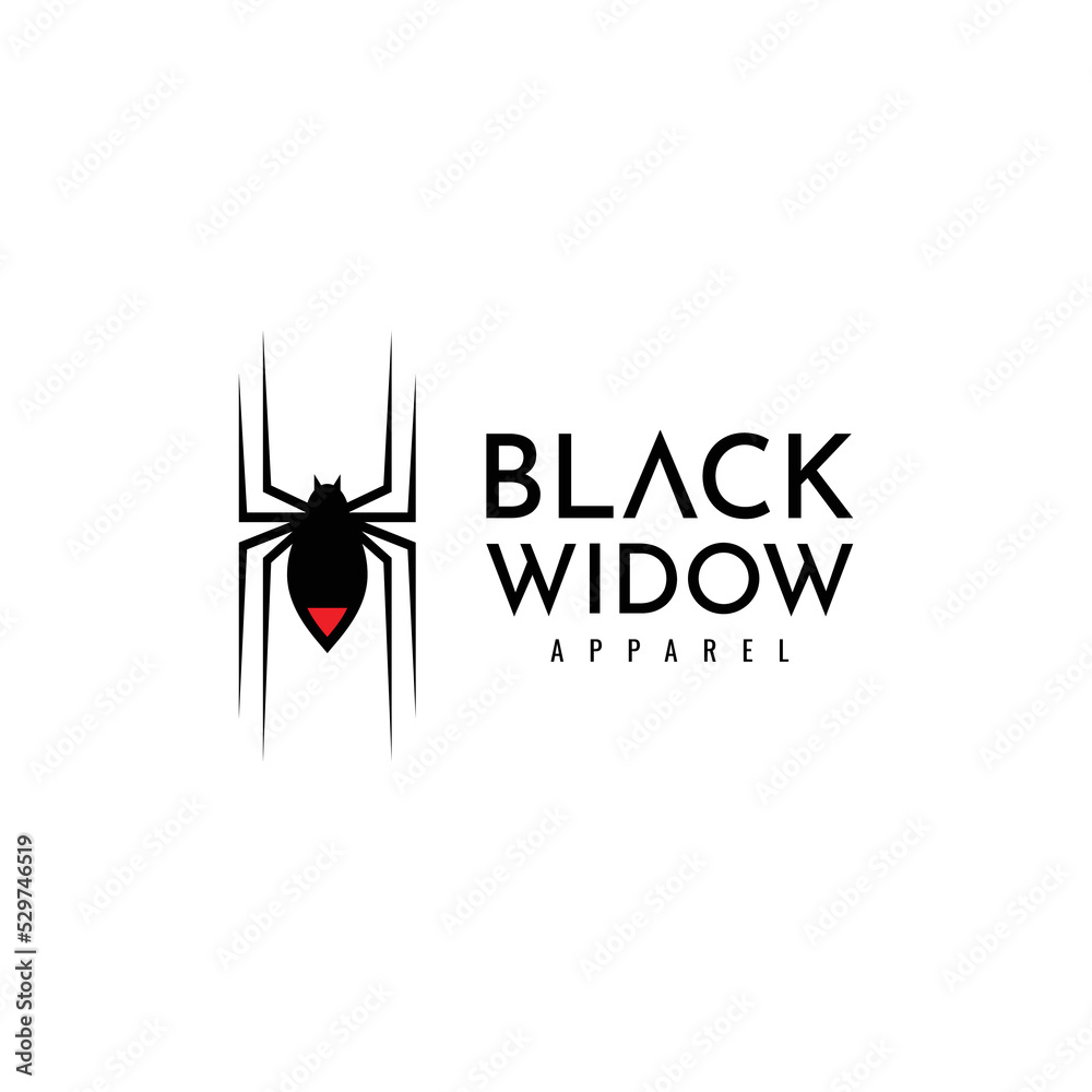 black widow spider silhouette logo design Stock Vector | Adobe Stock
