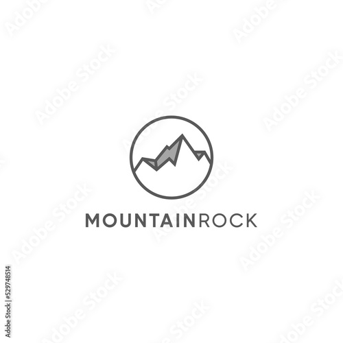 Simple Rock Mountain Logo Design