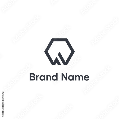 Letter A With Hexagon Logo Design