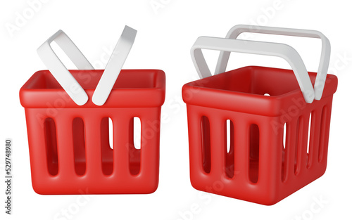 3d rendering Shopping baskets