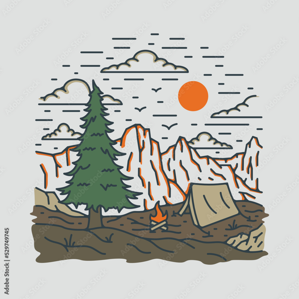 Camping with good nature graphic illustration vector art t-shirt design