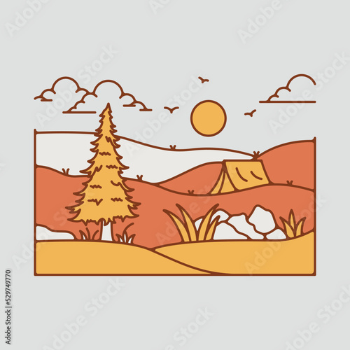 Camping outdoor graphic illustration vector art t-shirt design