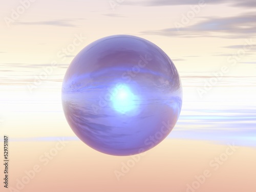 幻想的な球体と空