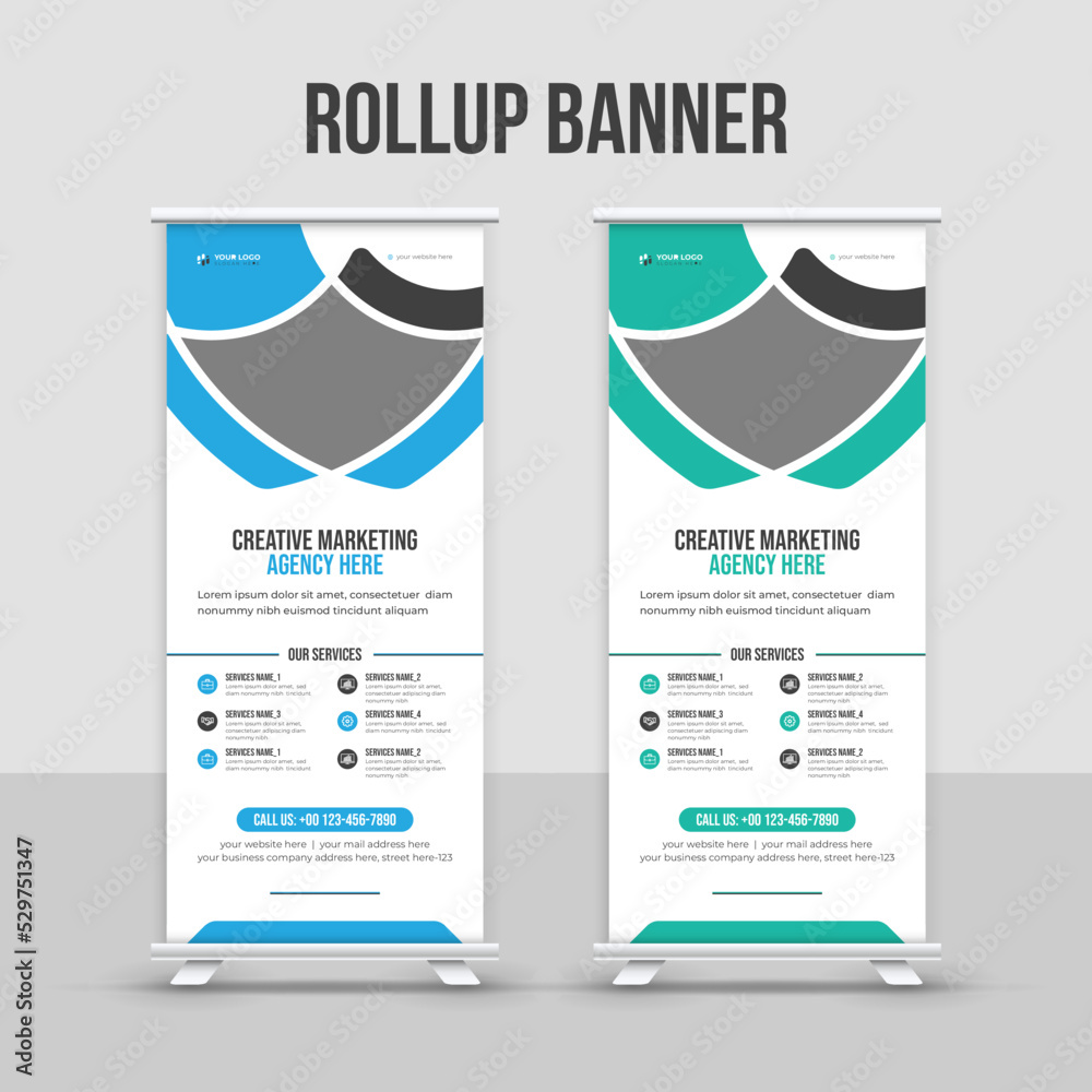 Modern business agency roll up banner or pull up x banner design template layout set
Modern business agency roll up banner or pull up x banner design template layout set