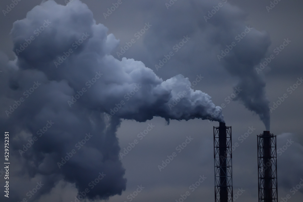 factory pipe smoke background gray abstract, co2 pollution factory pipe smoke background gray abstract, co2 pollution