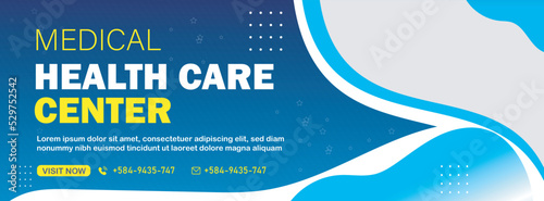 modern Medical Health Care Facebook Cover banner  poster design template