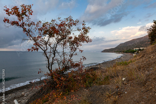 Panorama of the seascape of the Crimean peninsula.
