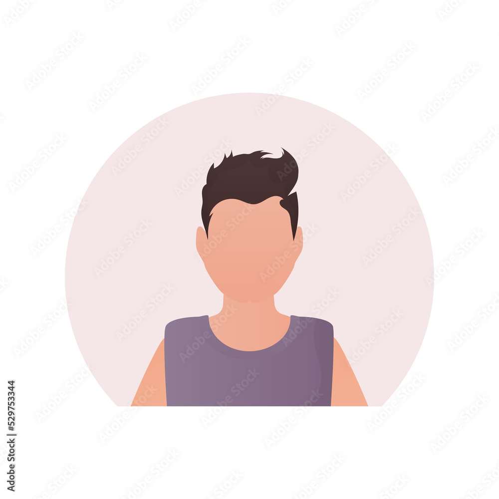 Portrait of a guy. Cartoon style. Portrait of a guy. Cartoon style.