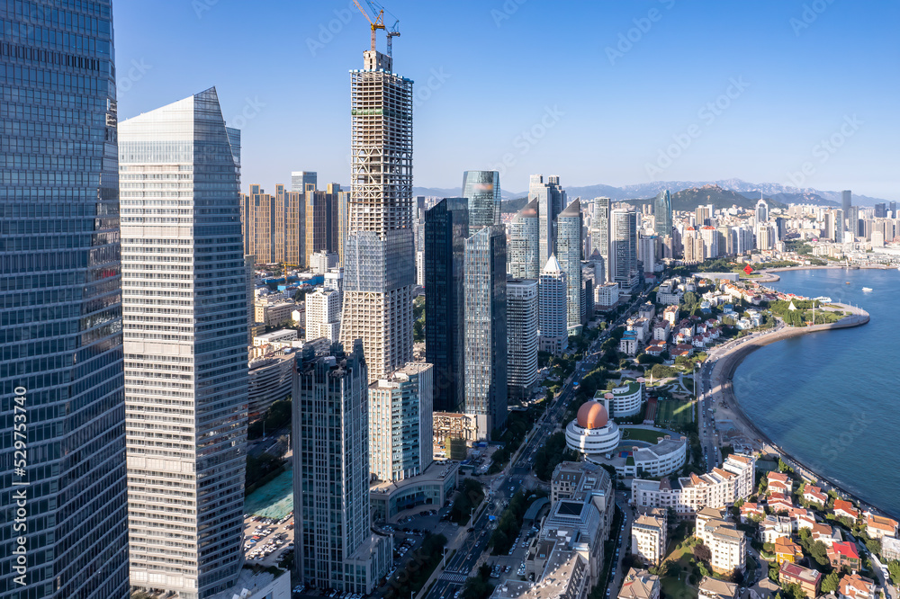 Fototapeta premium Aerial photography of China's modern urban architectural landscape