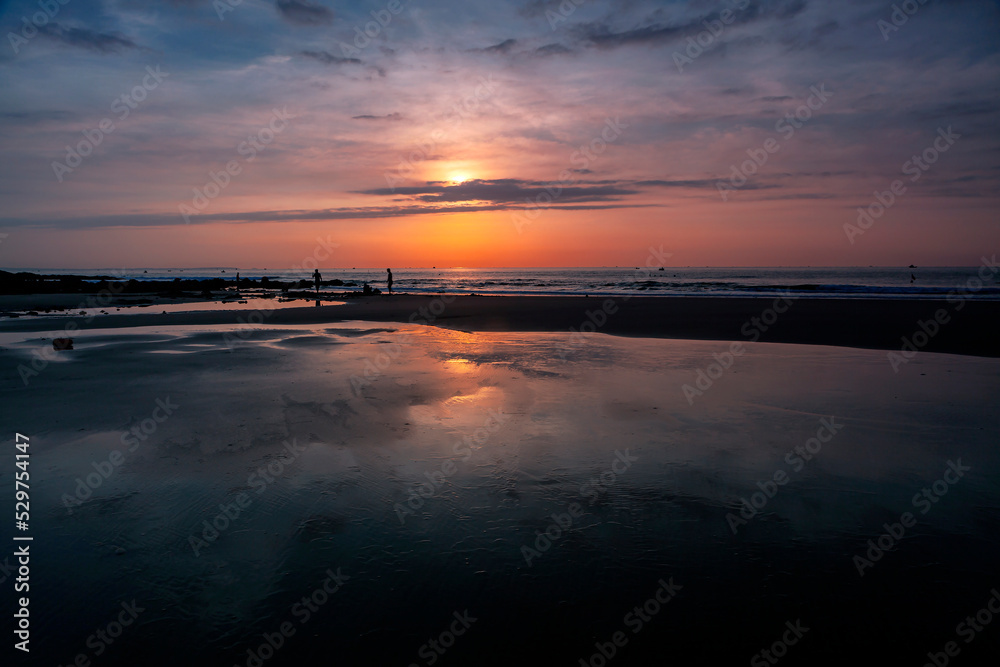 Sunrise over the sea on the coast of Vietnam..
