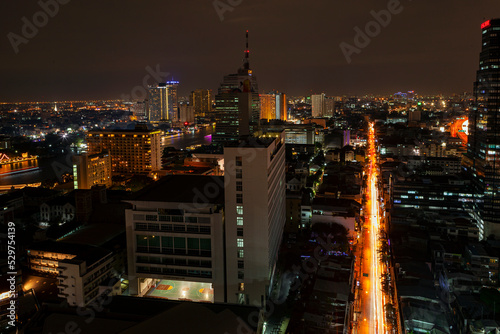 Night Bangkok (Thailand) from a bird's-eye view 