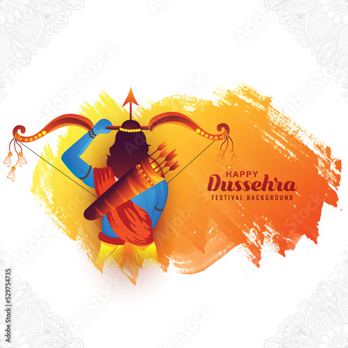 Lord rama happy dussehra festival wishes card illustration festival background