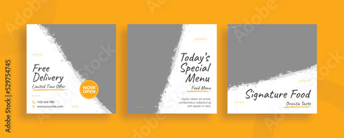 Set of editable templates for Instagram post, Facebook square frame, social media, food, culinary, restaurant, advertisement, and business promotion, fresh design with minimalist vector (3/3)