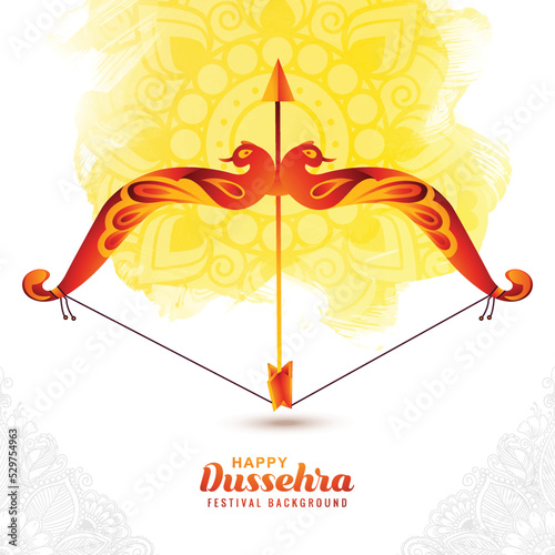 Lord rama with arrow killing ravana in happy dussehra design