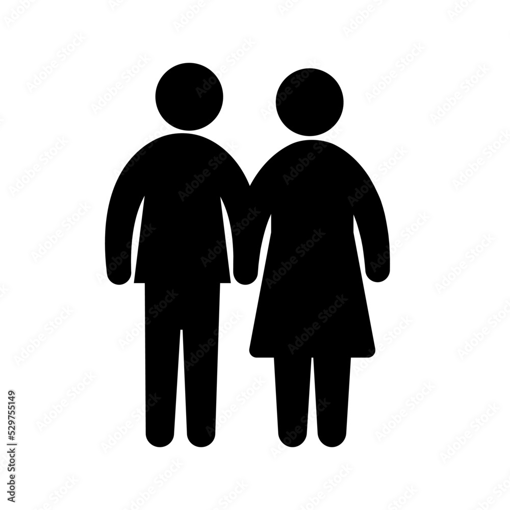 Family, parents and child, linear icon. Line Black and White Vector Graphic