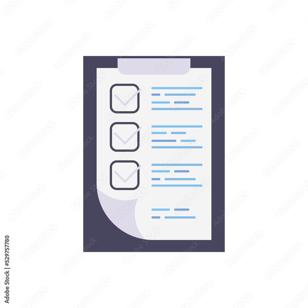 Clipboard with check list flat vector icon with long shadow. To-do list, survey, exam concepts. . Clipboard with check list flat vector icon with long shadow. To-do list, survey, exam concepts. .