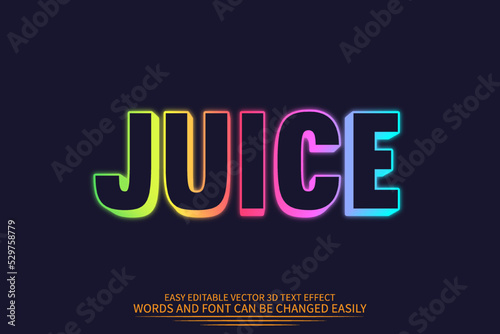 juice 3D Editable Text effect