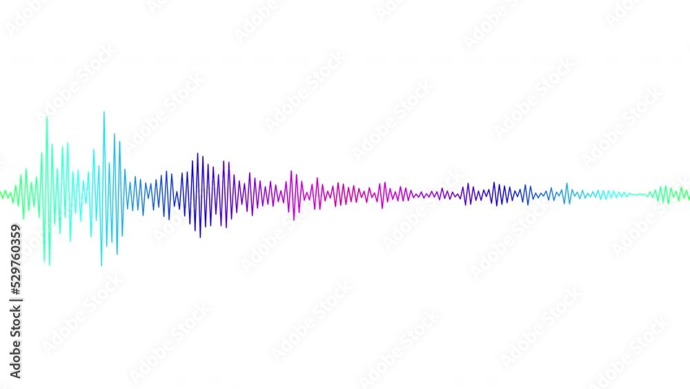 Sound wave isolated on white background. Multicolored digital sound wave equalizer. Audio technology wave concept and design under the concept of colorful emphasize simplicity.