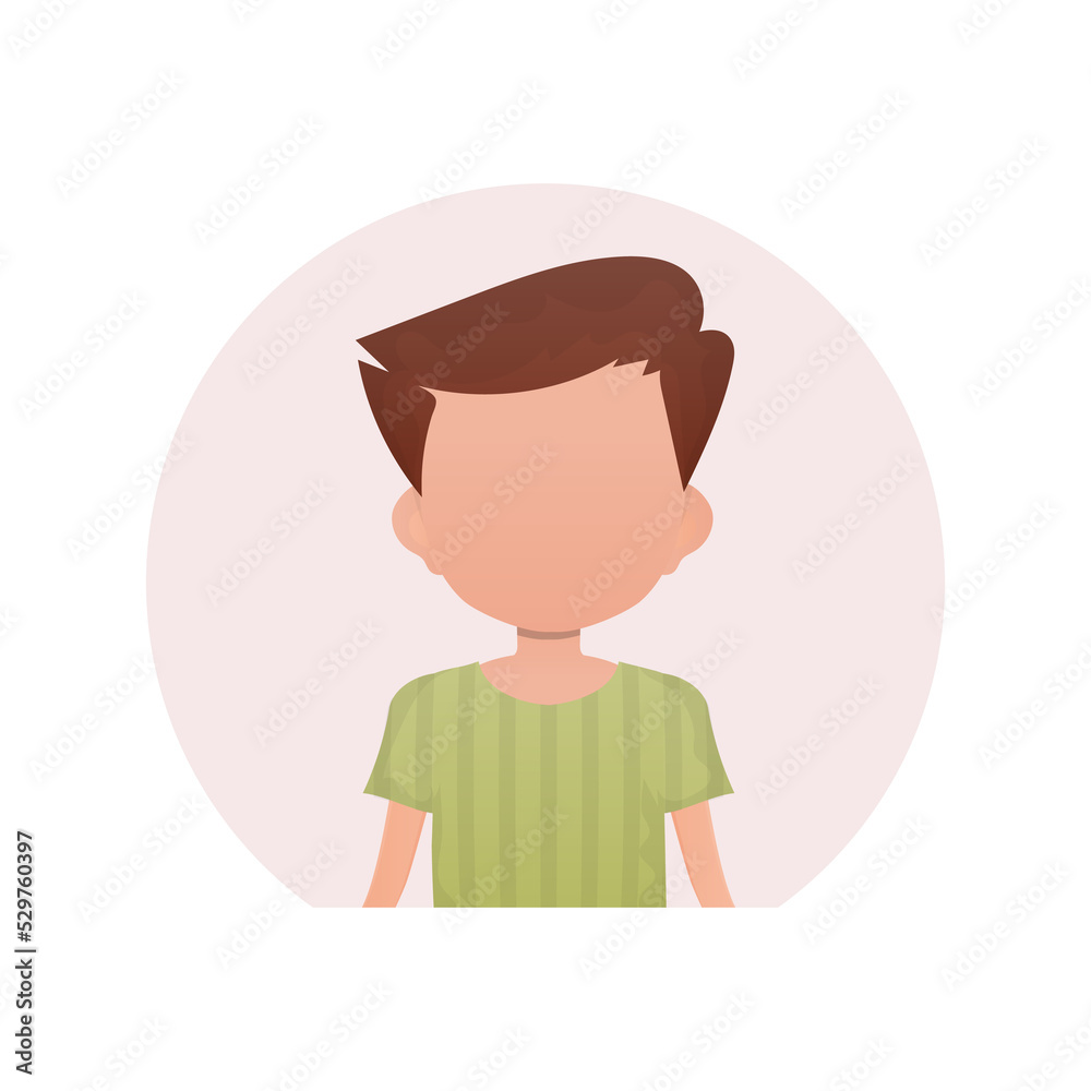 Avatar of a cute little boy. Cartoon style. . Avatar of a cute little boy. Cartoon style. .