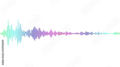 Sound wave isolated on white background. Multicolored digital sound wave equalizer. Audio technology wave concept and design under the concept of colorful emphasize simplicity.