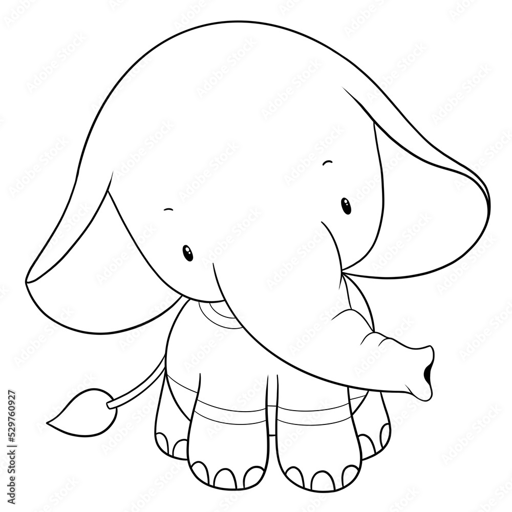 Obraz premium Cute elephant outline 