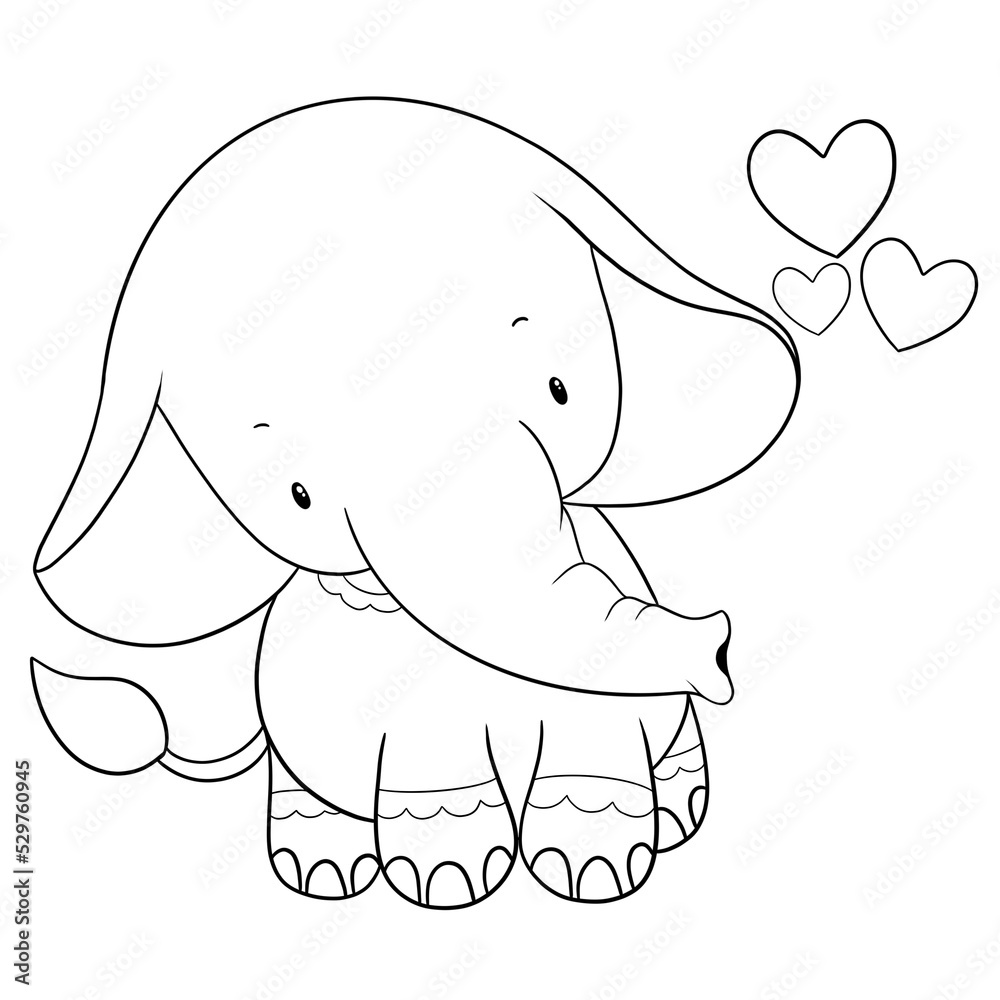 Cute elephant outline 