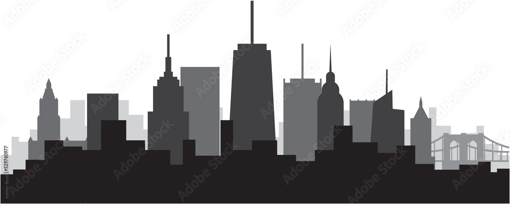 newyork city highrise skyline simplicity flat design. 