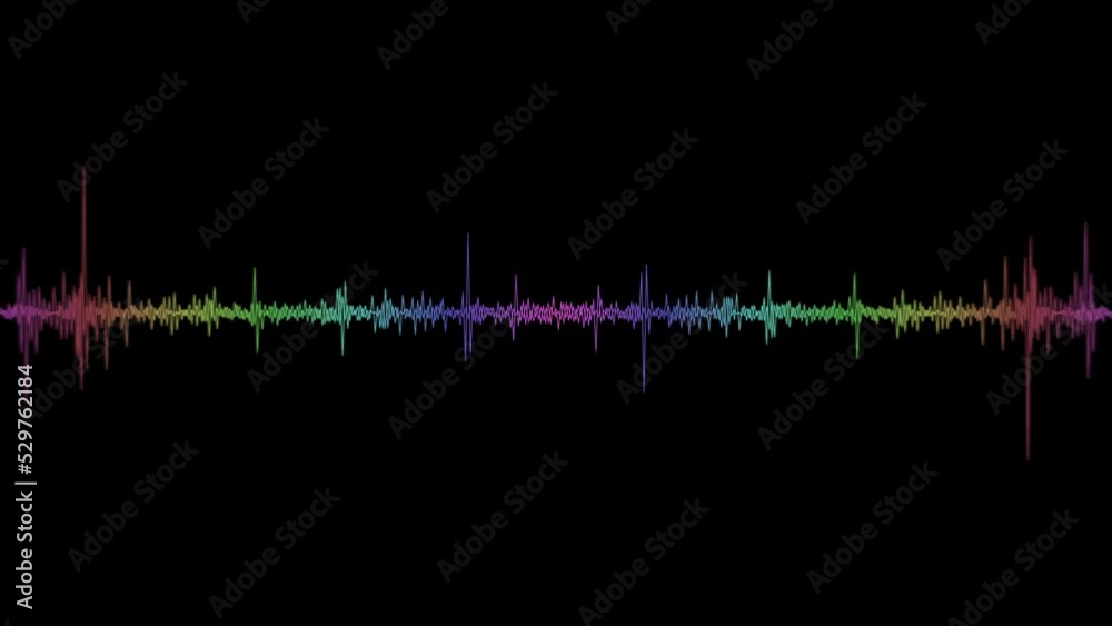 Sound wave isolated on black background. Multicolored digital sound wave equalizer. Audio technology wave concept and design under the concept of black and colorful emphasize simplicity. Sound wave isolated on black background. Multicolored digital sound wave equalizer. Audio technology wave concept and design under the concept of black and colorful emphasize simplicity.