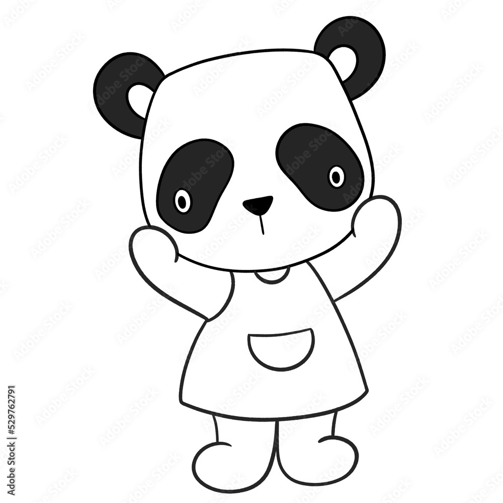 Cute panda outline 