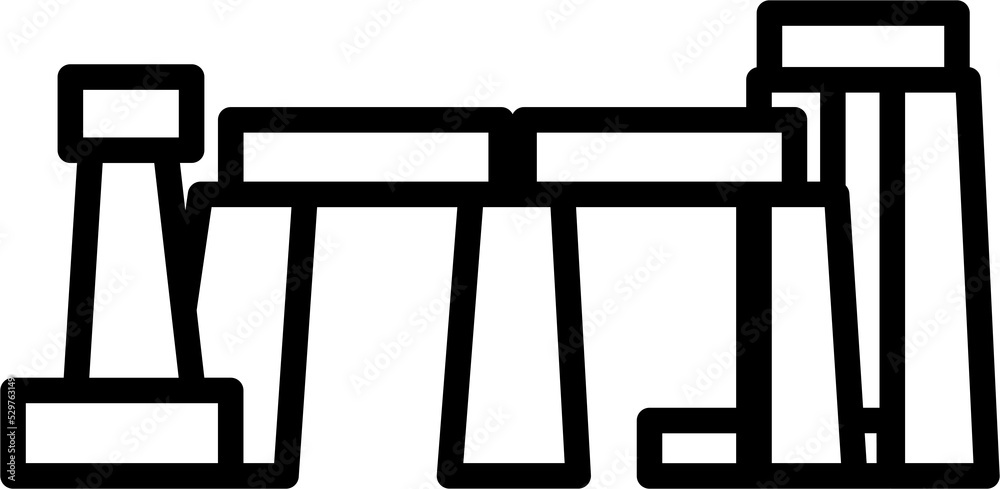 Fototapeta premium outline simplicity drawing of stonehenge landmark front elevation view.