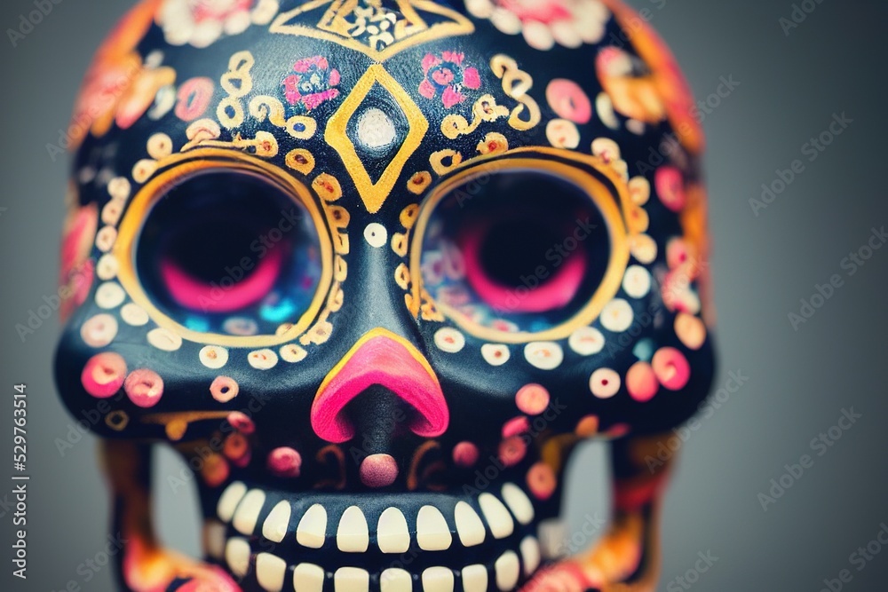 Naklejka premium Calavera Sugar Skull Dia de Los Muertos