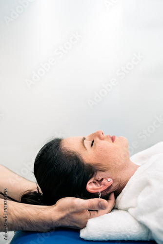 Woman Enjoying Neck Massage