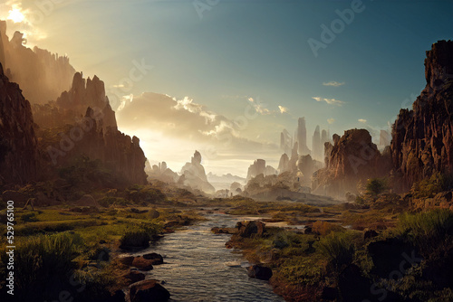 River in the dinosaur cretaceous period © Scheidle-Design