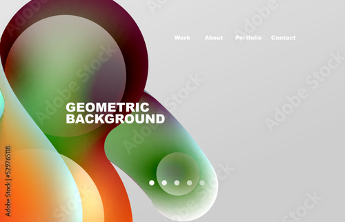 Abstract liquid background for your landing page design. Web page for website or mobile app wallpaper