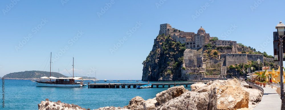 Ischia ponte aragonese castle on the sea