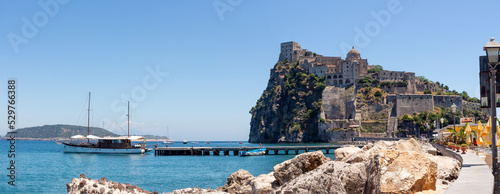 Ischia ponte aragonese castle on the sea photo