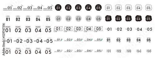 数字　ポイント　あしらい　シンプル