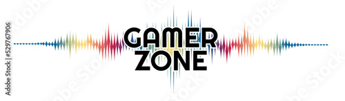 gamer zone sign on white background	
