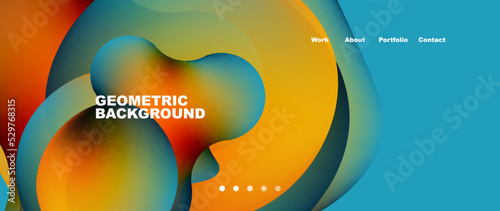 Liquid shapes with flowing gradient colors. Round elements and circles. Vector illustration for wallpaper, banner, background, leaflet, catalog, cover, flyer