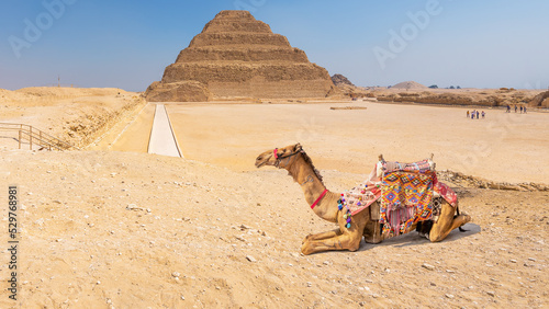 Saqqara, Egypt; August 29, 2022 - The Step Pyramid of Djoser, Saqqara, Egypt
