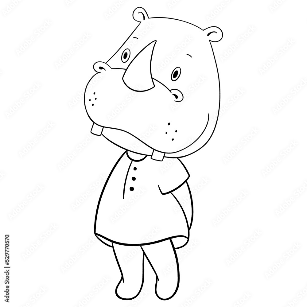 Obraz premium Cute rhino outline 