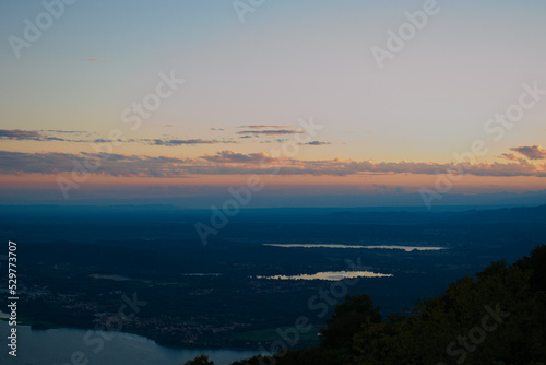 tramonto sulla pianura padana