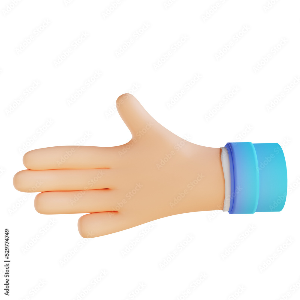 3D illustration Handshake hand gestures 3D illustration Handshake hand gestures