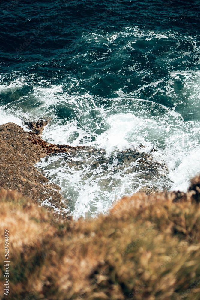 Beautiful coastal sea and cliffs around Cornwall coast in England Beautiful coastal sea and cliffs around Cornwall coast in England